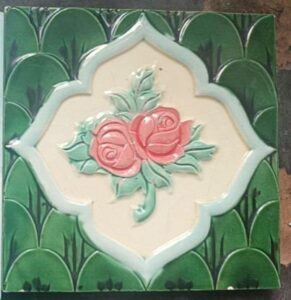 Painted ceramic tile coaster