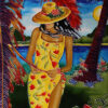 Hawaii Girl handpainted ceramic tiles