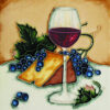 Hand painted ceramic tile murals wine