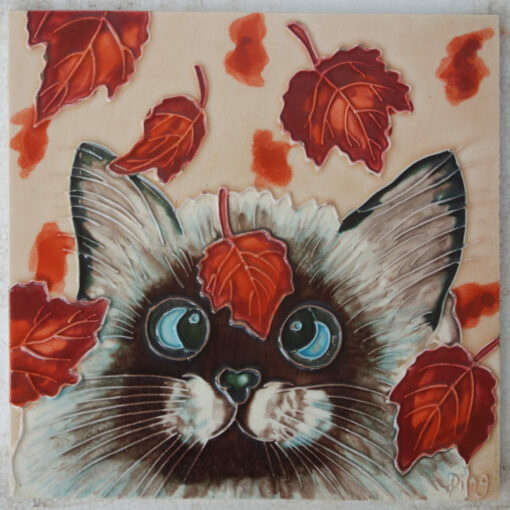 Painted ceramic art tile